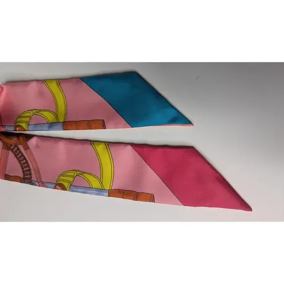 Authentic Hermes colorful hair or purse twilly scarf with box - Picture 7 of 13